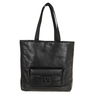 Valentino Black Nappa Leather Valentino Garavani Noir Shopping Bag