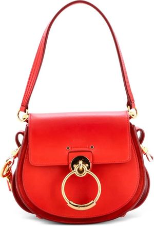 Chlo&eacute; Borsa a spalla Tess piccola in pelle - Rosso