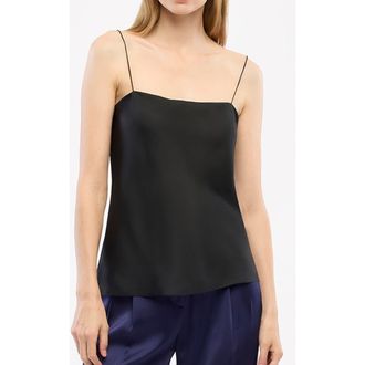 Another Tomorrow Silk Camisole in Black at Nordstrom, Size X-Large It