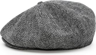 Sterkowski Peaky Style Cap | 100% Harris Tweed Newsboy for Men Flat Mens Caps Baker Boy Wool Warm Hat Paperboy Peaks Retro 65 cm Herringbone