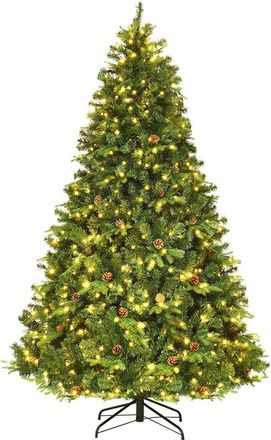 Costway Costway Luz Led &Aacute;rbol De Navidad Artificial 225cm Con Soporte Met&aacute;lica Material Decoraci&oacute;n Para Navidad Hogar Fiesta Verde