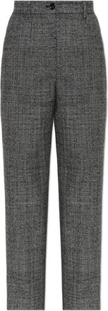 Dolce & Gabbana Pantaloni in lana con pieghe - - Trousers - Donna - Grigio - XS