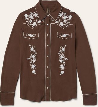 Stetson Womens Classic Western Snap Shirt In Brown