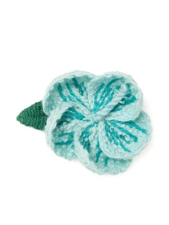 Alanui Hibiscus embroidered brooch - Green
