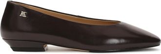 Kazar Donkerbruine pumps met licht afgeronde neus - Dames - Ballerinas - Bruin - 36 EU - Leer - Schoenen