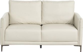 Beliani Sof&aacute; De 2 Plazas Tapizado De Tela Estilo Moderno Patas De Metal Beige Claro Cilens
