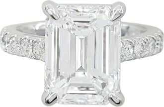 Verde 5ct IGI Certified Lab Grown Solitaire Emerald Cut Diamond Ring