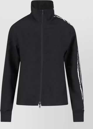 Yohji Yamamoto knit sweatshirt high collar ribbed cuffs stripes