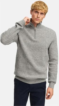 Kronstadt KSDorsey Half Zip Knit - Heren - Coltruien - Grijs - 2XL - Wol - Truien & Vesten