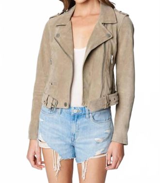 Blank NYC Suede Moto Jacket In Cream