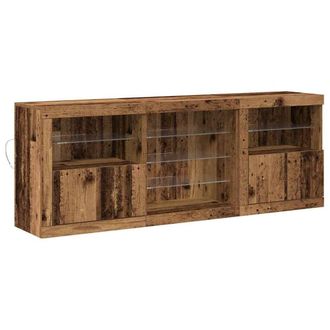 Berkfield Home Sideboard with LED Lights Old Wood 181, 5x37x67 cm Engineered Wood in Brown | Size: 5 x 37 x 67 cm