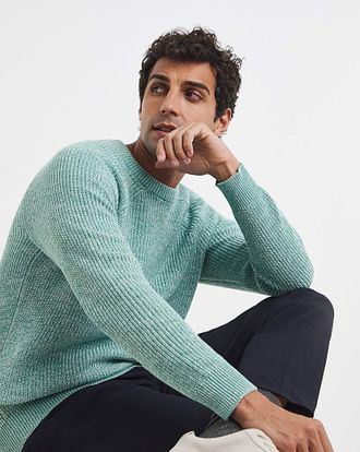 Jacamo Cotton Twist Crew Neck Knitted Jumper