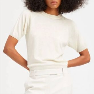 SPRWMN Short Sleeve Raglan Sweater In Chalk
