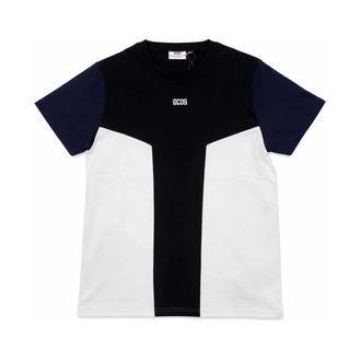 GCDS T-Shirts, male, Black, Size: M Color Block Ss T-Shirt