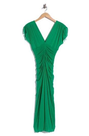 Diane Von F&uuml;rstenberg Gathered Cap Sleeve Dress in Signature Green at Nordstrom Rack, Size Xx-Small