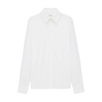 Saint Laurent Overhemden, Heren, Wit, XL, Katoen, Cassandre Poplin Shirt