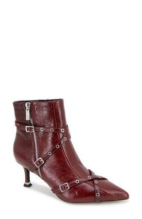 Kenneth Cole Umi Pointed Toe Moto Bootie in Rio Red Leather at Nordstrom Rack, Size 8.5