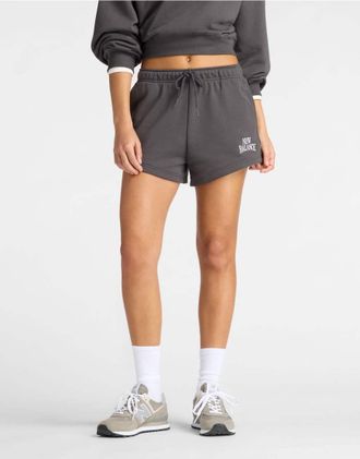 New Balance Trackside - Pantaloncini in spugna nero sbiadito
