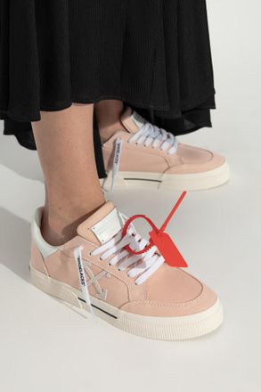 【関税＆送料込み】Off-White '0.0.0' Pink Suede Sneakers Off-White Women's Vulcanized Canvas White / Pink Low Top