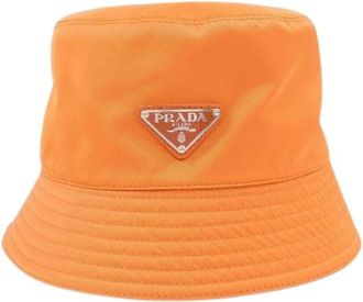 Prada Pre-owned Accessories, female, Orange, Size: ONE SIZE Pre-owned Nylon Hat