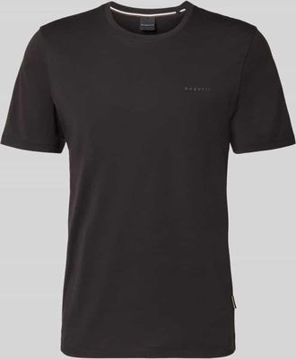 Bugatti T-Shirt mit Label-Detail in Black, Gr&ouml;&szlig;e XXXL