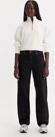 Levi's Premium Dad Jeans Womens Black Denim Straight Leg Ankle Zip Fly DDR567