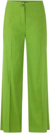 Marc Cain Waukee Wijde Broek - Dames - Wijde Broeken - Groen - S - Linnen - Broeken