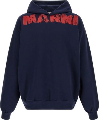 Marni Heren, Sweatshirts & Hoodies, Blauw, Maat: L Katoen