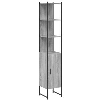 vidaXL Armario De Ba&ntilde;o Madera De Ingenier&iacute;a Gris Sonoma 33x33x185,5 Cm Vidaxl