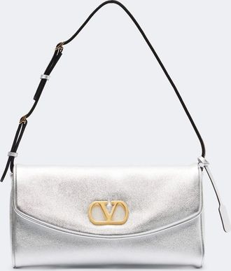 Valentino Garavani DeVain Small metallic leather shoulder bag
