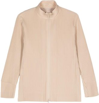Homme Plissé Issey Miyake Cargo plissé-effect jacket - men - Polyester/Polyester - 3 - Neutrals