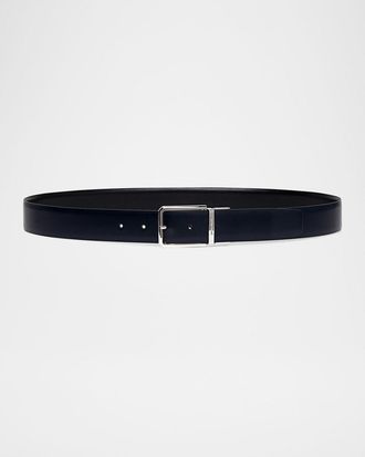 Santoni Men & apos;s Reversible Leather Belt