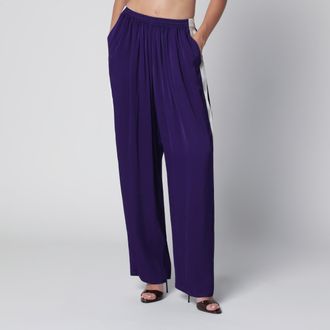 Alaia Pantaloni dritti in cady di viscosa viola