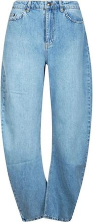 Rotate Draped Barrel Leg Jeans - Dames - Loose Fit Jeans - Blauw - W27 - Katoen - Jeans