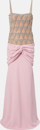 Costarellos Embellished draped gown