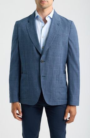 Paul Smith Plaid Wool, Silk & Linen Sport Coat in Greyish Blue at Nordstrom, Size 42