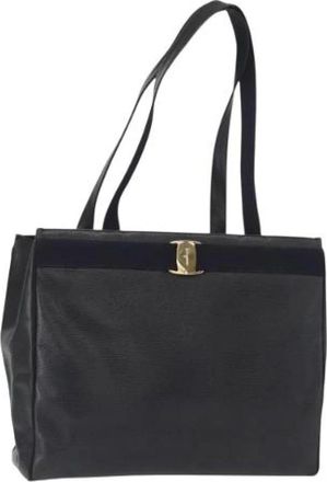 Ferragamo Pre-owned Tote Bags, female, Blue, Size: ONE SIZE Pre-owned Leather Tote Bag