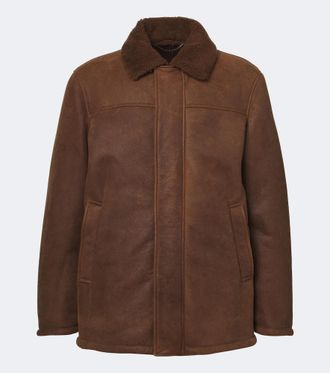 Canali Giacca in pelle con shearling