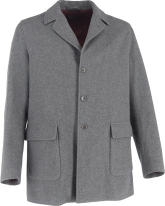 Loro Piana Pre-owned Mens Textured Single-Breasted Blazer with Pockets in Grey Wool - Size IT 50 (Mens)