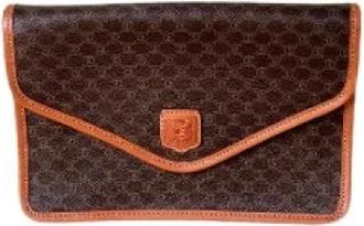 Celine Pre-owned Triomphe Canvas Pouch - Dames - Vintage Clutch - Bruin - ONE Size - Vintage