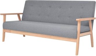 vidaXL Divano a 3 Posti in Tessuto Grigio Chiaro - Vidaxl