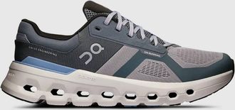 On Mens Cloudrunner 2 Running Shoes In Alloy/chambrey