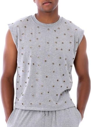 Dai Moda Mays Star Grommet T-shirt in Grey at Nordstrom, Size Xx-Large
