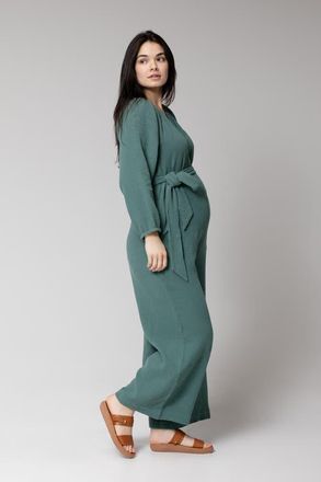 Nom Maternity Alma Nursing Jumpsuit in Eucalyptus at Nordstrom, Size X-Small