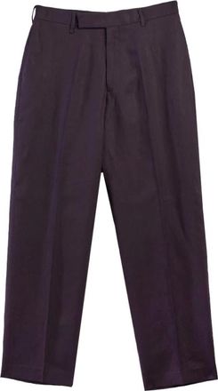 Paul Smith Pantaloni Ampi Lino - Heren - Nette broeken - Paars - W38 - Leer - Broeken