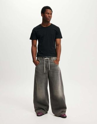 Cotton On Jeans super ampi Y2K grigi-Grigio
