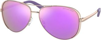 Michael Kors Chelsea Zonnebril - Dames - Accessoires - Geel - Maat: 59 MM