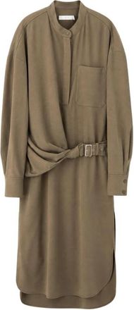 Iro Meyna Jurk - Dames - Shirt Kleedjes - Bruin - M - Wol - Kleedjes