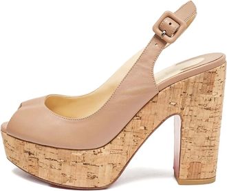 Christian Louboutin Sandali con plateau in sughero 120mm - Toni neutri