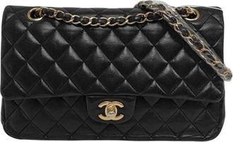 Chanel Small Black Caviar Leather Double Flap Bag